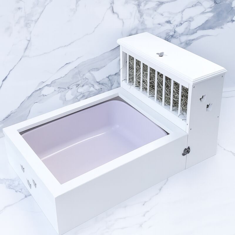 Kaninchentoilette mit Raufe "butterfly" white