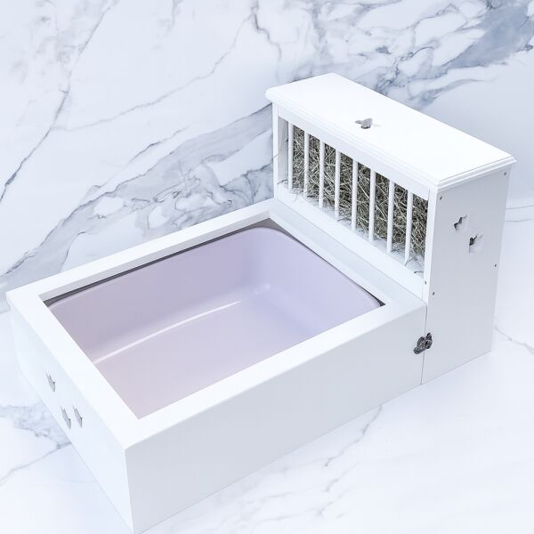 Kaninchentoilette mit Raufe "butterfly" white