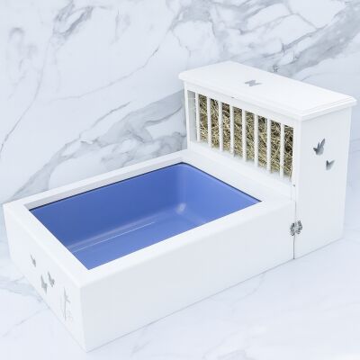Kaninchentoilette mit Raufe "butterfly" white